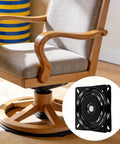 4 Pack 7 Inch Bar Stool Swivel Base Replacement Heavy Duty Steel Mount Plate Rock Solid Seat Turntable Hardware Black Finish in chair.