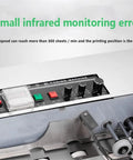 Control panel of Automatic Print Date Label Machine 180W Ink Wheel Printer with buttons and settings for industrial coding.