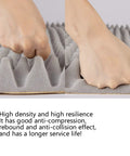 Slick Self Adhesive Acoustic Foam Panels 2Cm Thick Sound Dampening Wall Tiles For Home Studio Noise Reducing, showing hand pressing foam texture.
