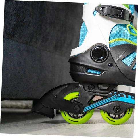 Replacement Inline Skate Brake Kit Universal Toe Stopper for Smooth Braking attached to skate, side view, close-up