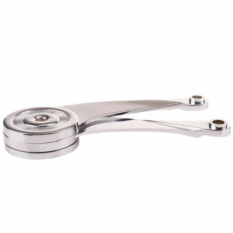 Lid Support Hinge Set For Cabinets And Toy Boxes, zinc alloy folding lid stay hinges with buffer damper, side view.
