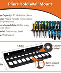 Pliers holder component of 4-Piece Wall Mount Tool Organizer Set With Screwdriver Organizer, Wrench Holder, Galvanized Steel Hand Tool Storage