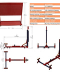 Pro Grade Auto Frame Machine With 98 kN Pulling Power And 4400 Lb Capacity, detailed dimensions and specifications shown