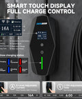 Straight Up Level 1 2 Electric Charger With 25 Foot Extension Cord And Slick Wifi App Tracking display showing charging status.