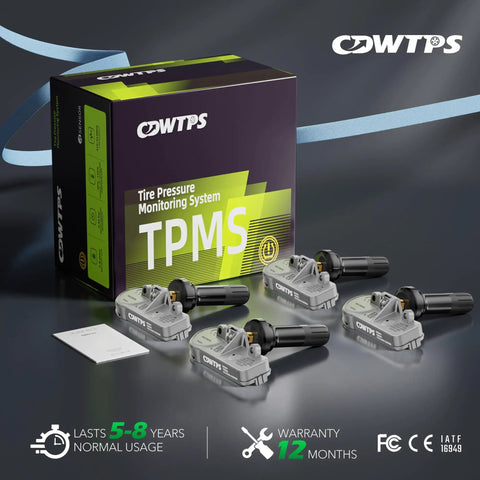 Heavy Duty Tpms Tire Pressure Sensors Set Of 4 Direct Fit Gm Vehicles Built To Last, includes four sensors and box.