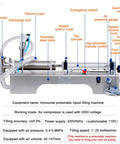 Slick Stainless Steel Pneumatic Piston Bottle Filler Machine Dual Head Automatic Manual Mode Liquid Dispenser for detailed features and settings.