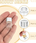 Grab This Top Shelf Haul Of Clear Two Milliliter Mini Glass Vials With Heavy Duty Silver Caps For Travel Cosmetics Diy Builds And Tight Sealing Essential Oil Storage With A Killer Natural Vibe. Hand holding clear glass vial with silver cap.