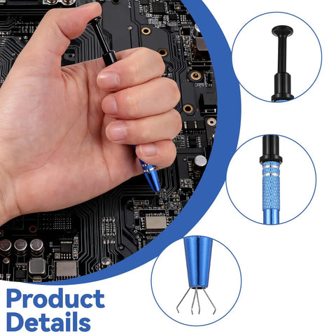 Six Pcs Stainless Steel Four Claw Pick Up Tool Set With Ball Grabber For Jewelry Repair And Tiny Parts, Small Electronic Components, Perfect For Pearls Diamonds And Gems In Brown Black Silver Finishes