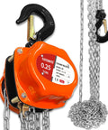 Portable Mini Manual Chain Hoist Quarter Ton 550 Lbs Capacity, 10 Ft Lift, 10.2 Inch Headroom, Lightweight Industrial Chain Block