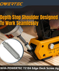 Badass Grip T15 Torx Driver Bit Two Pack Four Inch Extended Reach Decking Bits mounted in POWERTEC screw jig on wood
