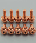 Miller ICE-25C Plasma Cutting Consumables Kit With 10 Nozzles 25A Ref 176656 And 10 Electrodes Ref 176655 OEM Style Replacement Set For Easy Smooth Cuts Budget Friendly, copper nozzles and electrodes