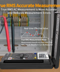 Starter-Friendly Digital Multimeter Card Tester With Auto Ranging 4000 Count showing VRMS reading in electrical panel