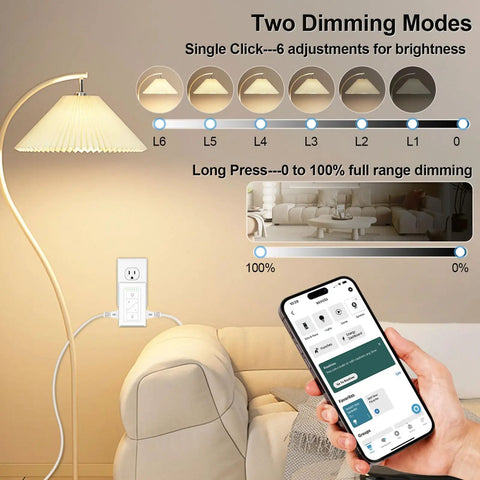 Knockout Smart Plug In Dimmer Switch For Table Lamps With 2Dot4Ghz Wireless Control Talks Right Up To Alexa For Smooth Adjustment of dimming modes with lamp