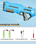 Ultimate Water Blaster Gun With Automatic Reload And Three Shooting Modes For Epic Summer Water Fights Long Range Up To 32 Feet Ideal Outdoor Yard Party Toy For Kids And Adults blue toy with accessories
