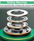 Heavy Duty Bottle Screw Jack For Floor Leveling And Auto Maintenance with rolling bearings for smooth rotation and control.