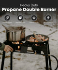 Double Propane Camp Burner With Adjustable Height And Removable Legs Four Tier For Outdoor Cooking