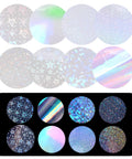 200 Piece Set For 2.25 Inch 58mm Button Makers Protective Film With Eight Glitter Styles Iridescent Heart Glass Crack