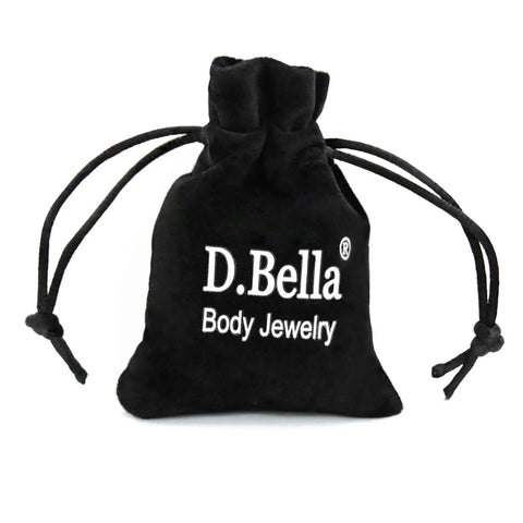 Black drawstring pouch for 16G 18G Piercing Taper Ball Grabber Go To Hypoallergenic Stainless Steel Flat Back Earring Applicator Tool