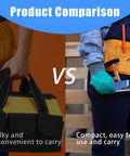 Comparison of bulky bag versus compact use of Carburetor Cleaning Kit With Torch Tip Cleaner 13 Cleaning Lines 5 Cleaning Needles 5 Nylon Brushes 1 Sharp Pick For Motorcycle ATV Lawn Equipment Spray Guns And Stoves Garage Ready Pro Grade Maintenance Tool Set