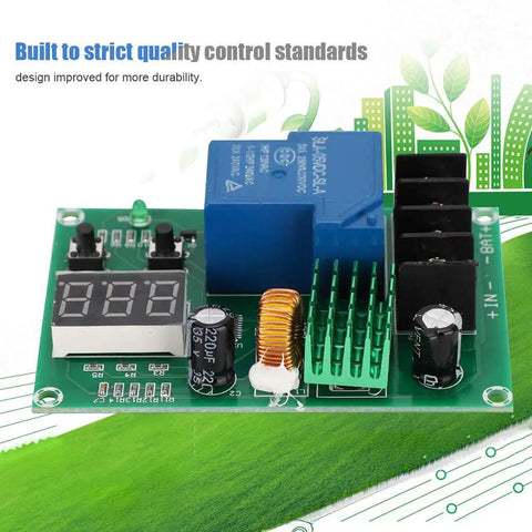 Super Tight 60V Battery Charging Control Board Compact Power Module For Custom EV Solar DIY Battery Systems With Lithium Ion Compatibility And Zero Sweat Setup close-up view of PCB with components including relay and capacitors