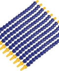 Universal Flexible Coolant Hose Kit With 1/8 BSPT Threads, blue and yellow lightweight plastic hoses, 10 pieces in a row.