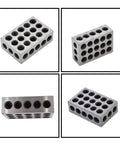 Pair Of 1 X 2 X 3 Inch Steel Blocks With 23 Holes And 0.0002 Inch Accuracy, cross-drilled machining blocks for setup