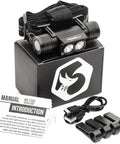 Ultra Bright Rechargeable Headlamp With 1200 Lumen LED IPX7 Waterproof 18650 Battery Included Five Light Modes And Memory Function box