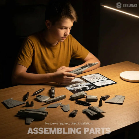 Child assembling Quick Snap Together F-18 Fighter Jet Model Kit 1 72 Scale Jolly Rogers Edition With Stand No Glue Easy Assembly