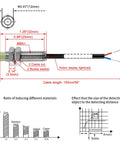 Inductive Proximity Sensor M8 Cylindrical Switch PR08 2DO 2 Wire Normally Open DC 12 24V 2mm Sensing Distance Non Shielded CE Industrial Detector for Automation and Machinery, M8 threaded sensor with 150cm cable