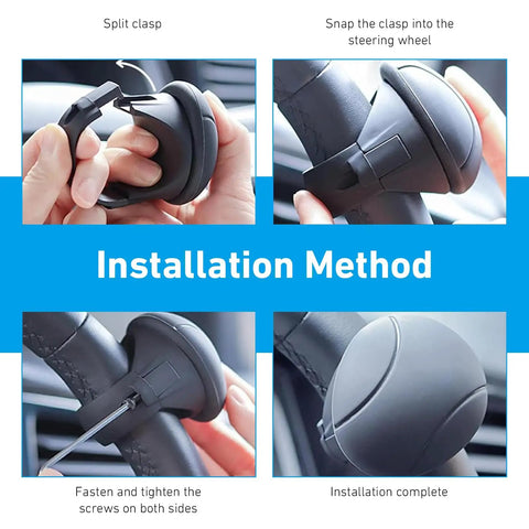 Installation steps for 360 Degree Steering Wheel Spinner Ball For Easy One Hand Driving, Anti Slip Booster Accessory, Universal Fit