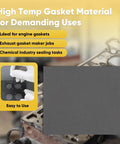 Front view of Terixe 3-pack gasket sheet set; gray high-temp gasket material, 15x11.8 in, 0.8/1.0/1.2 mm.