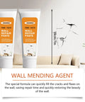Image showing two tubes of Drywall Repair Kit Set For Wall Cracks And Holes 2 Pack Spackle Paste with cracked wall background.