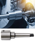 Shop Grade Morse Taper 3 To 1-1/4 Weldon Shank Arbor Adapter Sleeve For Magnetic Drill Press Bench Lathe And Vertical Mill close-up of steel adaptor fitting in machine.