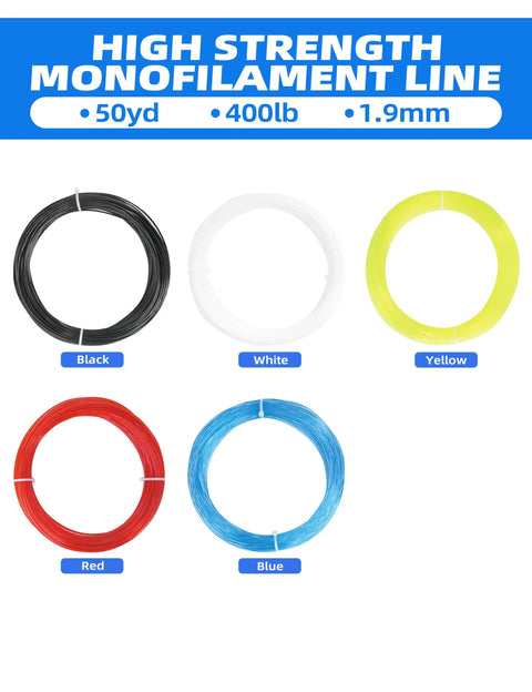 Upgraded Single Outrigger Rigging Kit All In One No Fuss With 400Lb Mono Line Release Clips Pulley Snap Swivels Crimps Ball Stops And Rings For Outrigger Setup, 50yd 1.9mm coils