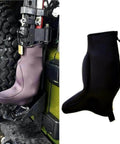 Neoprene Jack Cover For Lift Jacks And Farm Jacks, Waterproof Protective Sleeve, Thick Beefy Durable Material on jack and side view