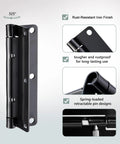 Heavy Duty Quick Release Cabinet Hinges Rustproof Black Finish 4 inch iron hinge with rust-resistant design for easy tool-free swap.