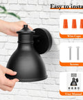 Industrial Barn Style Outdoor Wall Sconces Lanterns Matte Black Porch Lights For Farmhouse Exterior with installation tools