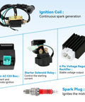 Diagram of Pz20 Carb Kit With Ignition Coil Starter Solenoid Relay For 70cc 90cc 110cc 125cc Four Stroke Taotao Coolster Kazuma Baja Lifan Vitacci