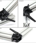 Black 2 Sets 3030 Aluminum Extrusion Pivot Hinge Swivel Degree Angle Bracket with Handle for 30 Series 3030 3060 VT Slot