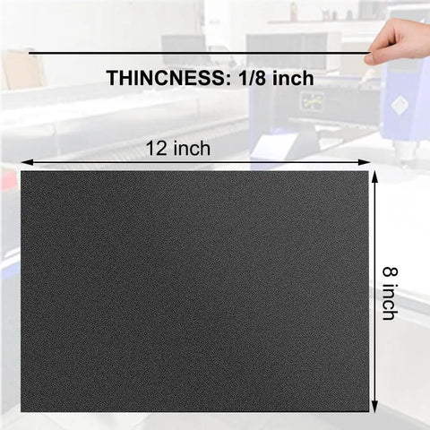 Pack of 2 Black ABS Plastic Sheets 8 x 12 x 1/8 Inch Thick Rigid Moldable Panels With Smooth And Textured Sides
