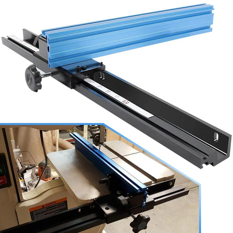 14 Inch Bandsaw Fence Fits Jet Delta General Grizzly And More Heavy Duty Precision Alignment With T Slots For Stops Easy Mount Upgrade Your Rips And Jogs Beefy Steel Construction with blue aluminum rail.