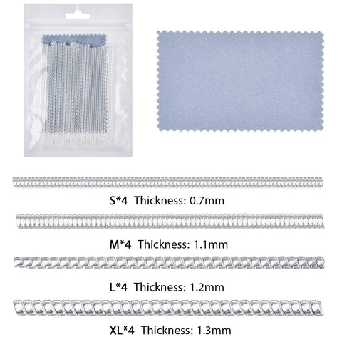 Ring Sizer Adjuster For Loose Rings Women 4 Sizes Invisible Plastic Ring Sizers With Polishing Cloth Pack Of 16