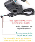 Plug And Play Throttle Control Switch With LCD Voltage Display And Key Lock For E-Scooters, wiring labels visible
