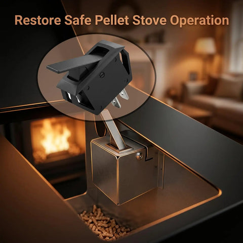Direct Fit Pellet Stove Hopper Cover Switch Replacement For SRV7000 612 And SRV7000 819 installed on open stove