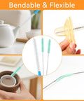 Ten Piece Ice Maker Cleaning Brush Set With Scrub Sponge And Bendable Elbow Right Angle And Pipe Brushes cleaning teapot