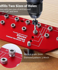 Shelf Pin Jig For Quick And Precise Shelf Installation, Drills 11 Holes In One Pass With All Metal Construction, drill guide