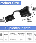 Heavy Duty Black Nylon Strain Relief Cord Connectors 6N 4 Model Fits Point Three Inch Round Wire Pack Of Ten size and dimensions chart
