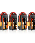 4S 650mAh LiPo Battery 14.8V 130C With XT60 Plug For RC Cars Trucks Boats Drones Planes Quadcopters FPV Racing 4 Pack Batteries