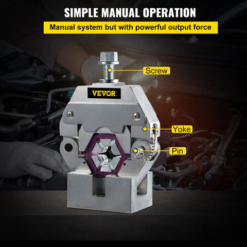 Portable Manual Hydraulic Hose Crimping Tool Kit With Four Dies For Car AC in automotive workshop, manual operation focus