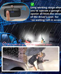 Woman uses Universal Garage Door Opener Remote Compatible With Chamberlain LiftMaster in rain from inside car